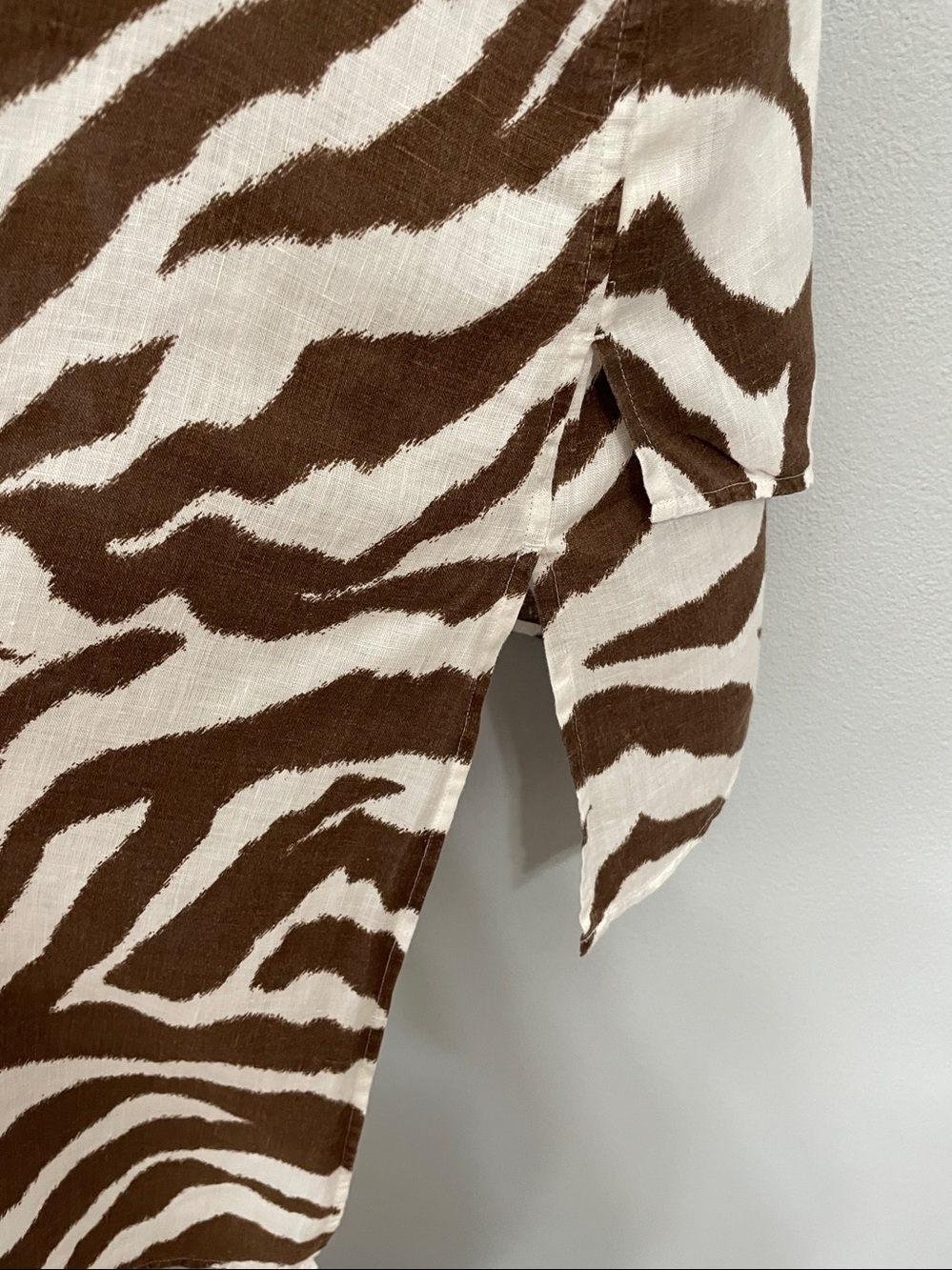 Chico’s Linen Zebra Leopard Print Sleeveless Tunic Top Size 3 XL - Picture 5 of 6